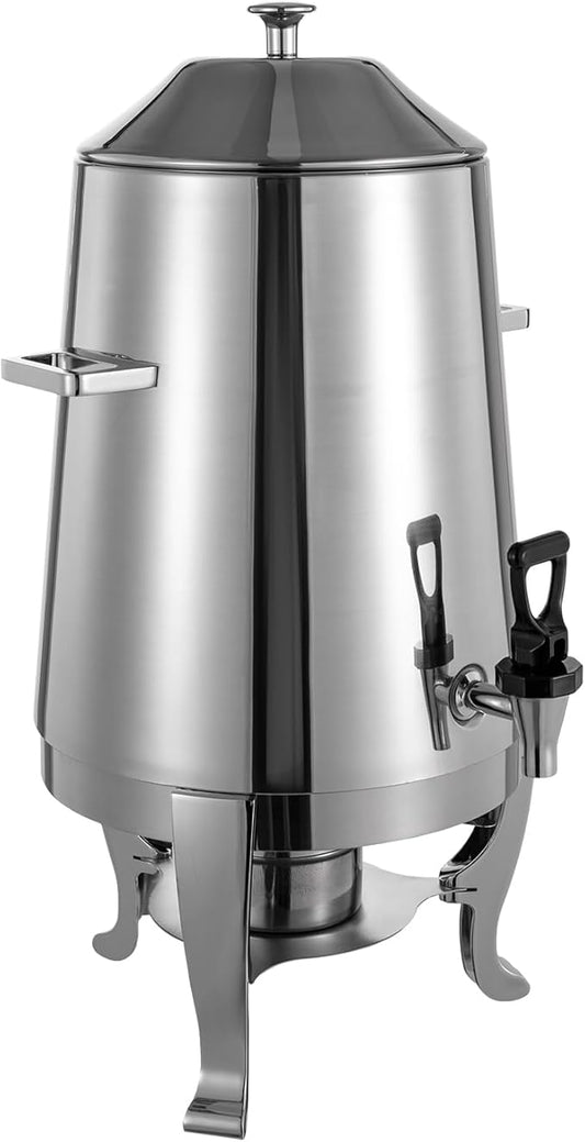 YIYIBYUS 3.5 Gallon Hot Beverage Dispenser, Stainless Steel Coffee Urn Chafer, Hot Drinks Dispenser for Milk Coffee Tea Water Juice - Parties Event Buffet Catering, Alcohol heating, Silver