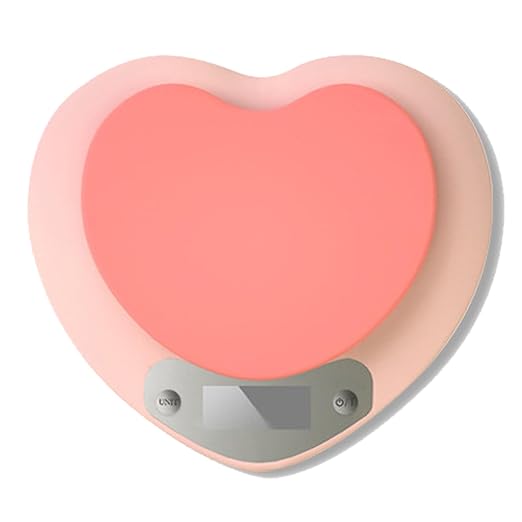 High Accuracy Digital Food Scale with Tare Function – Ideal for Kitchen, Coffee, Baking, and Food Prep – Measures in Grams and Ounces with Easy Unit Conversion (PinkHeart, 3kg)