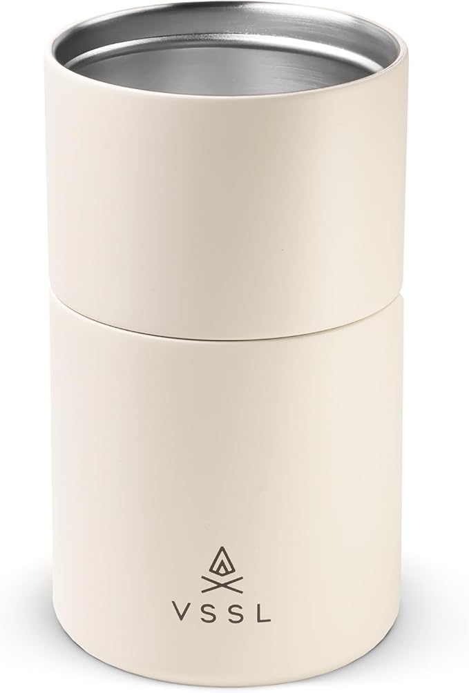 VSSL Nest Pour Over Coffee Set, Transportable and Compact Pour Over Set with 10 oz Double Walled Mug, Cream