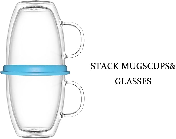 Coffee Mug Organizers and Storage (6Pack), Adjustable Mug Organizer for Kitchen Cabinet Shelf, Cup Stacker Holder for Tea Cup, Coffee mug, Glassware, Save Space for Cupboard