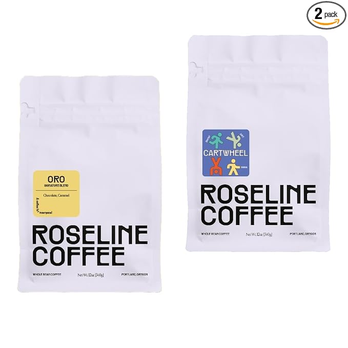 Bean Box Portland Coffee Sampler, 2-Pack - Roasted by Roseline, Gourmet Arabica Coffee, Variety Pack - Whole Bean