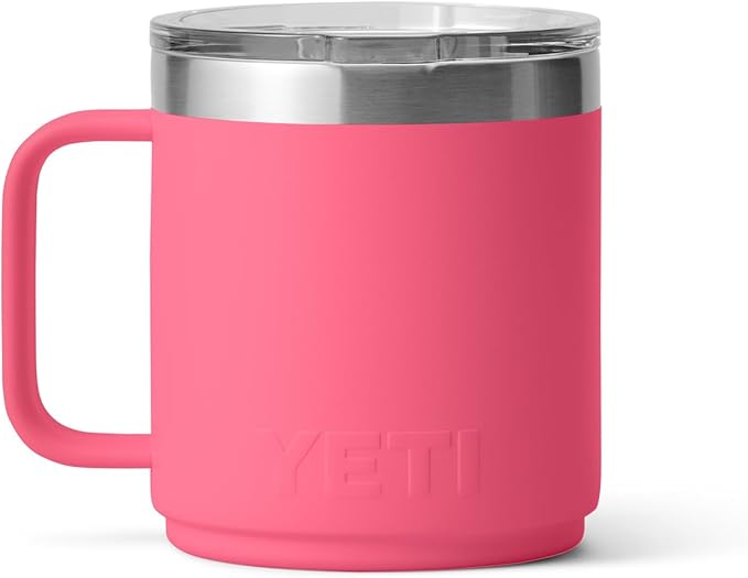 YETI Rambler 10 oz Stackable Mug, Vacuum Insulated, Stainless Steel with MagSlider Lid, Tropical Pink