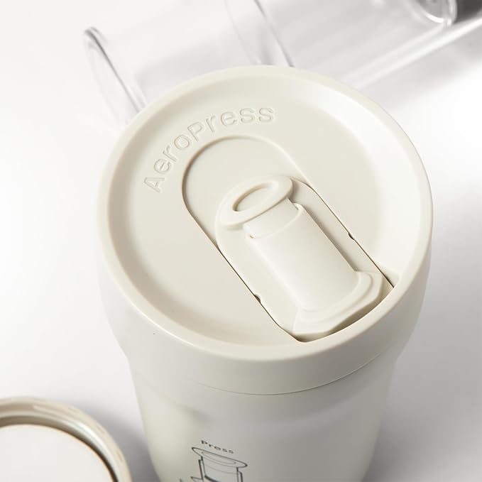AeroPress Go Plus, Small Portable Coffee Maker Kit, Travel, Camping & Office, All-in-One French Press, Pour-Over & Espresso Style Manual Brewer, 2 Min Brew for Less Bitterness, More Flavor, Cream