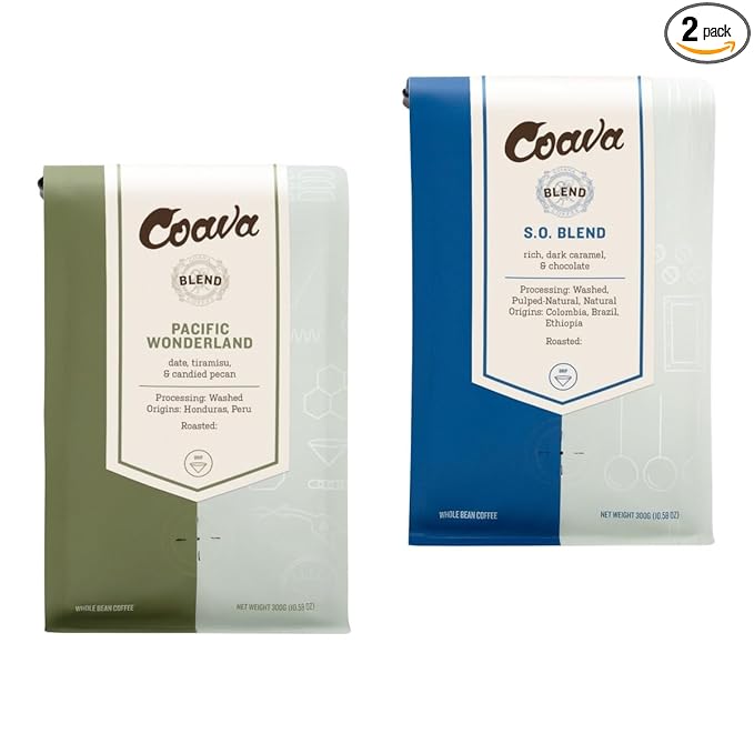 Bean Box Portland Coffee Sampler, 2-Pack - Roasted by Coava Roasters, Gourmet Arabica Coffee, Variety Pack - Freshly Ground