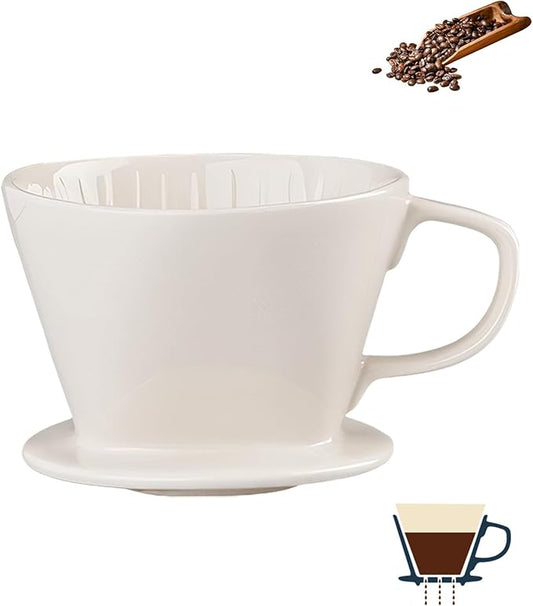 Pour Over Coffee Maker, Single Cup Coffee Dripper, Manual Porcelain Slow Brewing Accessories for Travel, Camping, Office, Home, Cafe, Coffee Gifts