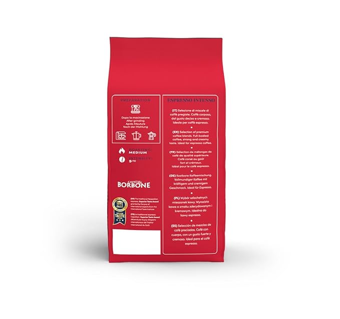 Caffè Borbone Whole Bean Coffee, Medium Roast Robusta Blend, Espresso Intenso, Strong and Creamy Italian Coffee, 2.2 lb Bag