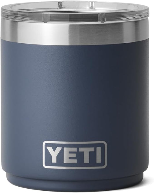 YETI Rambler 10 oz Stackable Lowball 2.0, Vacuum Insulated, Stainless Steel with MagSlider Lid, Navy