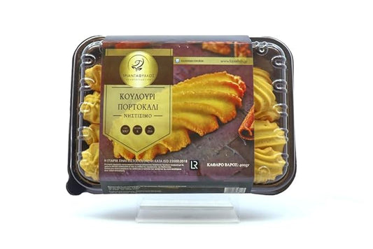 Koulourakia Hand Made Traditional Greek Cookies Orange Flavor (Fasting-Friendly-Nistisimo) 400g (14.10 oz)