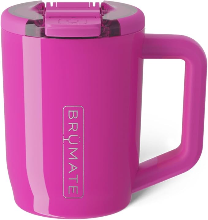 BrüMate Müv - 15oz 100% Leak Proof Insulated Coffee Mug with Handle & Lid - Stainless Steel Coffee Travel Mug - Double Walled Coffee Cup (Vivid Magenta)