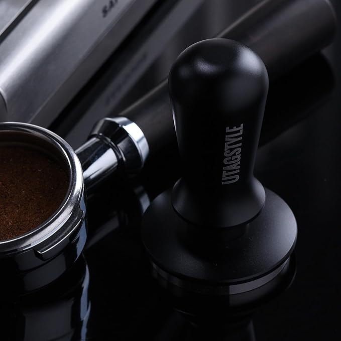 58.5mm Espresso Tamper Coffee Tamper: Espresso Press with Calibrated Spring Loaded - 30lb Espresso Hand Tamper - 100% Stainless Steel Flat Base Fits for 54mm Portafilter Basket