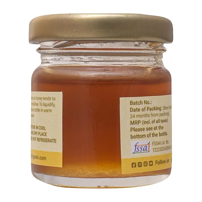 Shiva Organic Cinnamon Infused Honey - 100% Natural and Pure Organic Honey - GMP Certified 1.76 Ounces (50g))