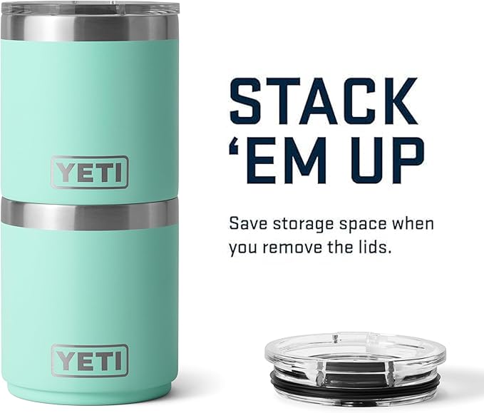 YETI Rambler 10 oz Stackable Lowball 2.0, Vacuum Insulated, Stainless Steel with MagSlider Lid, Seafoam