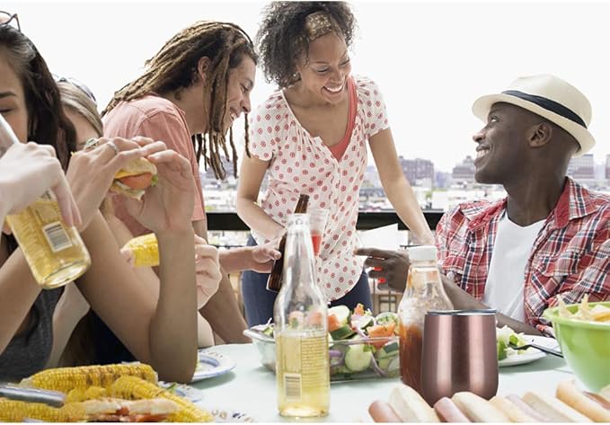 MEWAY Stemless 12oz Wine Tumbler Glasses with Lid -Insulated Double Wall Vacuum Stainless Steel Travel Tumbler with Straw,for Woman Under 10 dollars (Gray,Set of 1)