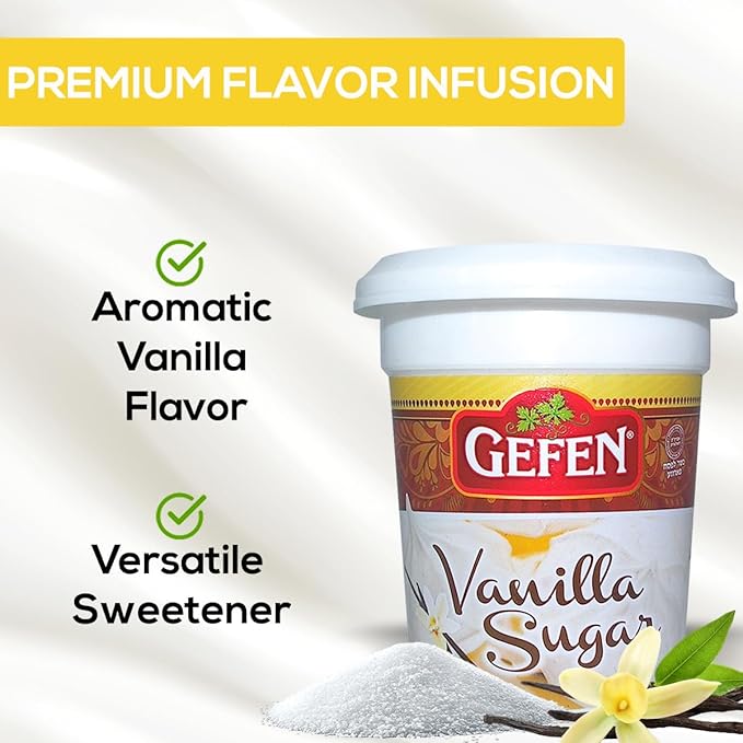 Gefen Vanilla Sugar, 12oz, (2 Pack), Resealable Container, Measuring Scoop Included