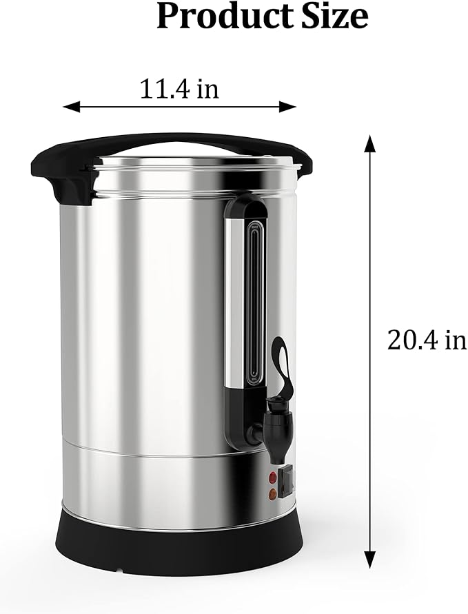 Coffee Urn 100 Cup, Stainless Steel Commercial Coffee Maker 14L/3.7 Gal Electric Hot Beverage Dispenser Large Hot Water Dispenser Coffee Dispenser Hot Water Urn For Business, Catering, Party