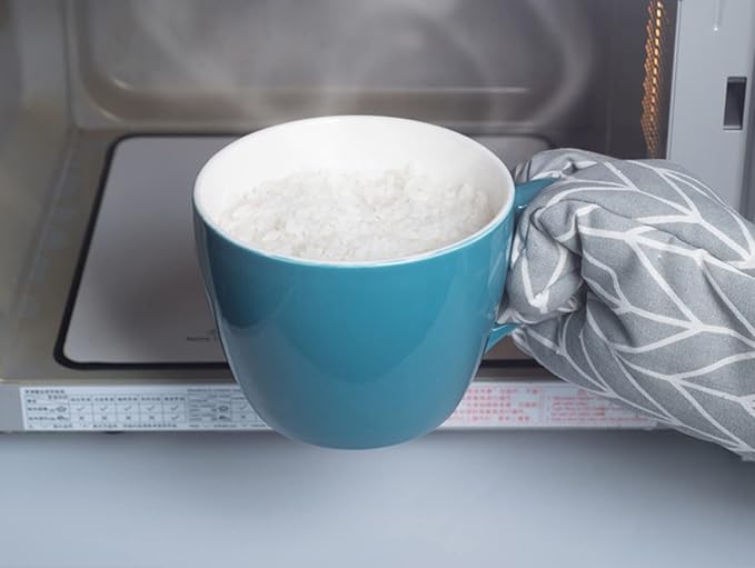 MECOWON 30 OZ Porcelain Coffee Mugs, Set of 2 Large Mugs for Soup, Cereal and Salad (skyblue)