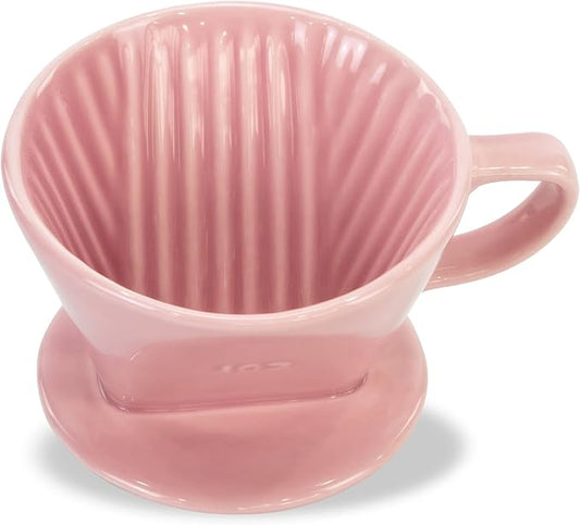 Pour Over Ceramic - Coffee Dripper Ceramic Coffee Maker with 3 Holes Flat Bottom, Porcelain Slow Filter Cone for Travel, Camping, Office, Home, Coffee Maker Brew