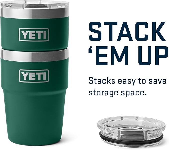 YETI Rambler 16 oz Stackable Tumbler, Vacuum Insulated, Stainless Steel with MagSlider Lid