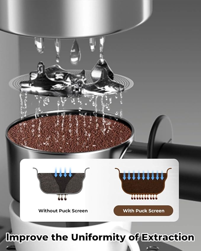 51mm Espresso Puck Screen - 0.2mm Ultra Thin Espresso Puck, Stainless Steel Reusable Coffee Filter, Compatible with Espresso Machine 51mm Portafilter Basket
