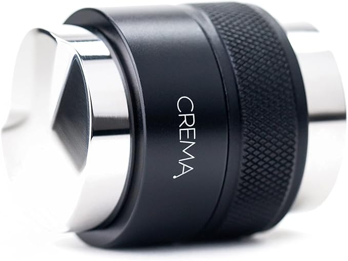 CREMA Coffee Products 39.25mm Hand Tamper & Coffee Distributor V2 | Compatible with Breville Portafilters | Double-Sided, Adjustable Depth Tool | Made with Durable 304 Stainless Steel | Black