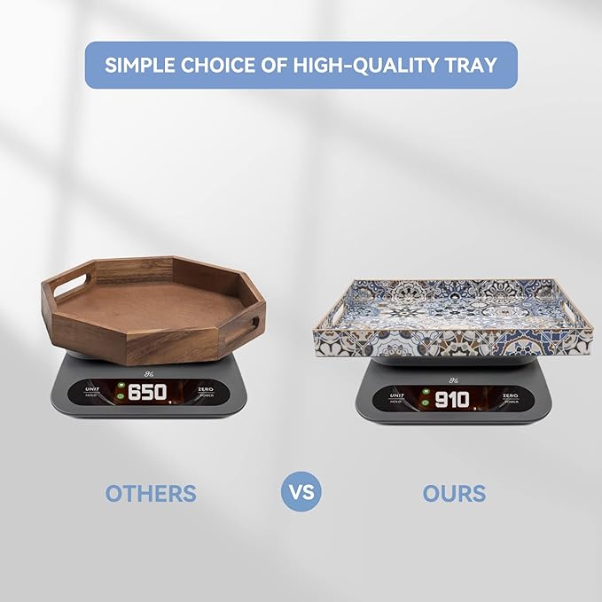 Boho Coffee Table Trays Serving Tray with Handles Large Tray for Ottoman Modern Decorative Tray for Living Room