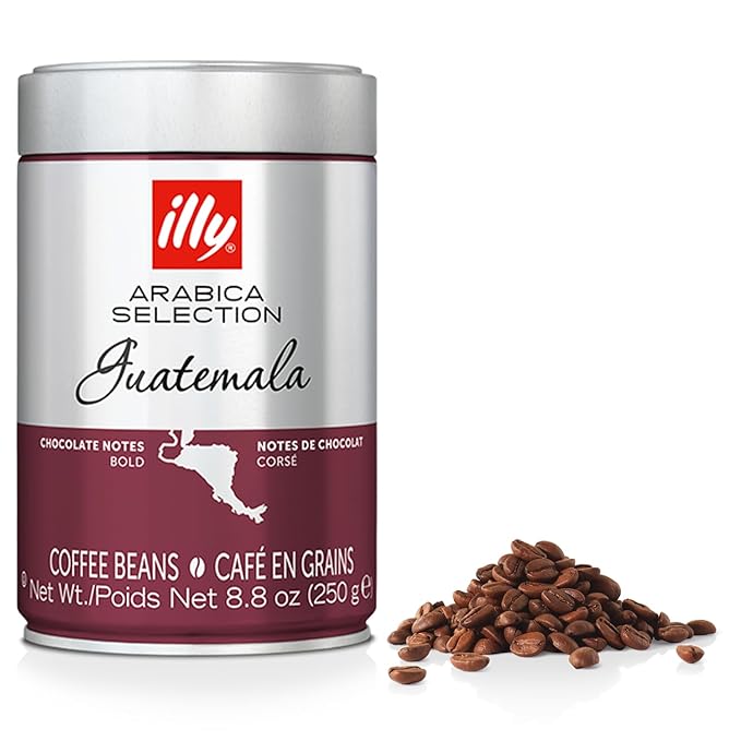 illy Whole Bean Coffee - Perfectly Roasted – Guatemala Dark Roast - with Notes of Chocolate – Complex & Balanced - 100% Arabica Beans - No Preservatives – 8.8 Ounce