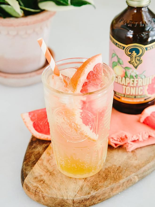 Portland Syrups Grapefruit Tonic Syrup - Craft Delicious Cocktails, Mocktails, Tea, Soda, Coffee Drinks, and More - 12 oz with 12 Servings (Pack of 1)