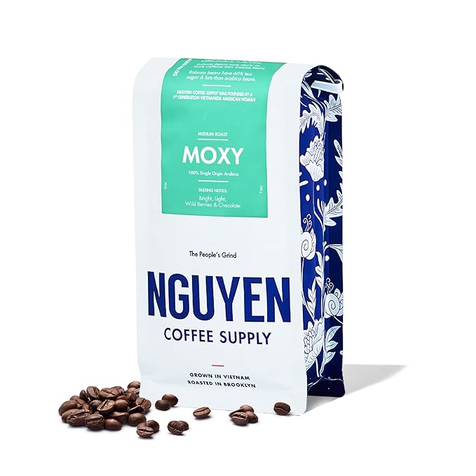 Nguyen Coffee Supply - Moxy Arabica: Medium Roast Premium Whole Coffee Beans, Vietnamese Single Origin, Direct Trade, Roasted in Brooklyn [12 oz Bag]