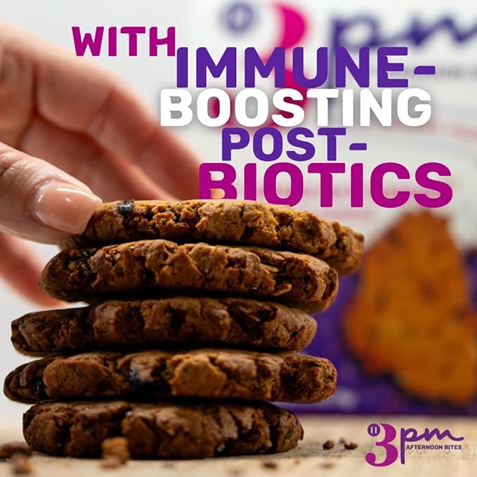 3PM Afternoon Bites Cranberry Flaxseed Cookies with Postbiotics, 5g of Protein, 15 Cookies