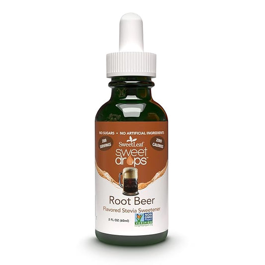 SweetLeaf Sweet Drops - Flavored Stevia Liquid Sweetener, Organic Stevia Extract, Zero Calories, Gluten Free, Keto Friendly, Non GMO, Natural Flavor, Sugar Alternative - Root Beer, 2 Fl Oz (Pack of 1)
