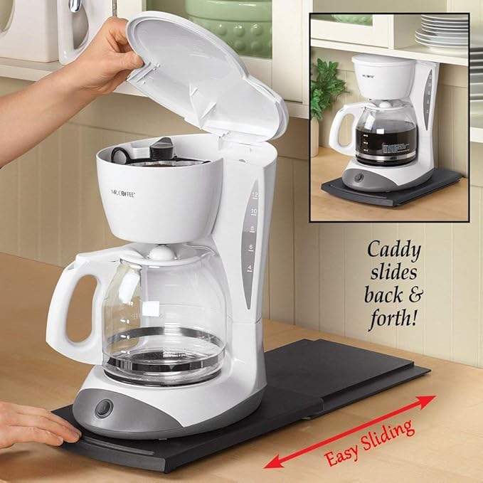 HauSun Handy Sliding tray Sliding Tray Mat for Coffee Maker,Kitchen Appliance Moving Caddy,Countertop Stoage for Air Fryer, Blender, Stand Mixer,Food Processors,2 Sets