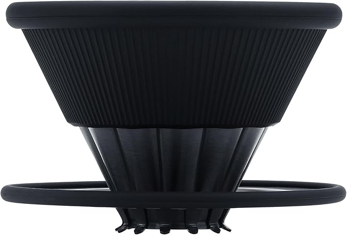 Normcore 2-in-1 Pour Over Coffee Dripper, Brews 1-2 Cups Coffee Brewer, Use V60 and Wave Filter Paper Brewer, Titanium Coated 304 Stainless Steel, Black