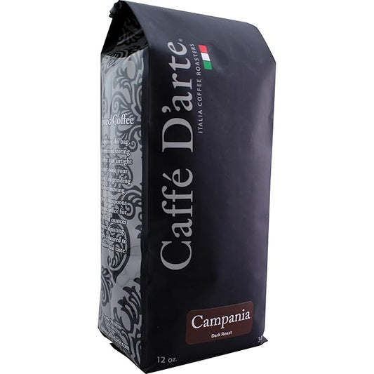 Caffe D'arte Campania Whole Bean Coffee, 12 Ounce
