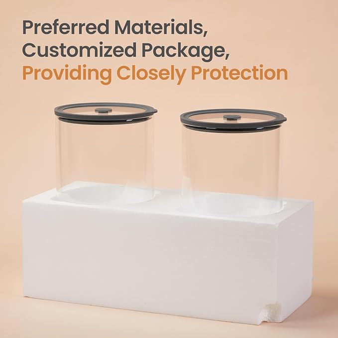 Extra-Large Glass Flour and Sugar Storage Containers with Airtight Lids,1-Gallon(135ozx2) Big Glass Food Canister Jars with Lid,Kitchen Organization Jar Perfect for Cookies,Cereal and Eggs