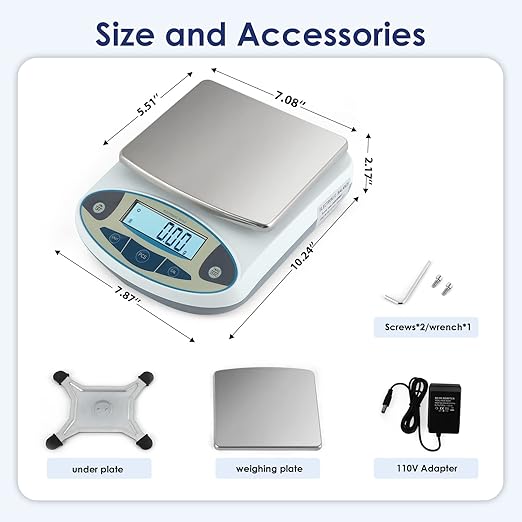CGOLDENWALL High Precision Lab Digital Scale Analytical Electronic Balance Laboratory Lab Precision Scale Jewelry Scales Kitchen Precision Weighing Electronic Scales 0.01g Calibrated (5000g, 0.01g)