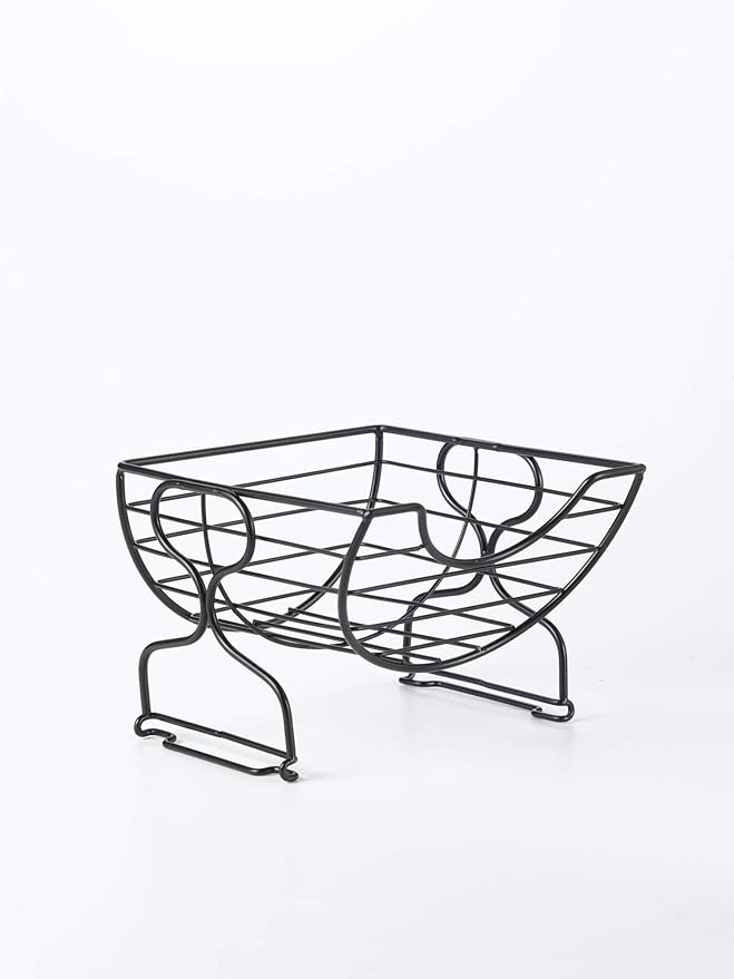 Nifty Single-Serve Wire Coffee Basket – Stacked Two-Tier Coffee Pod Storage Holder, Compatible with K-Cups, Home or Office Kitchen Counter Organizer, Modern Black Design