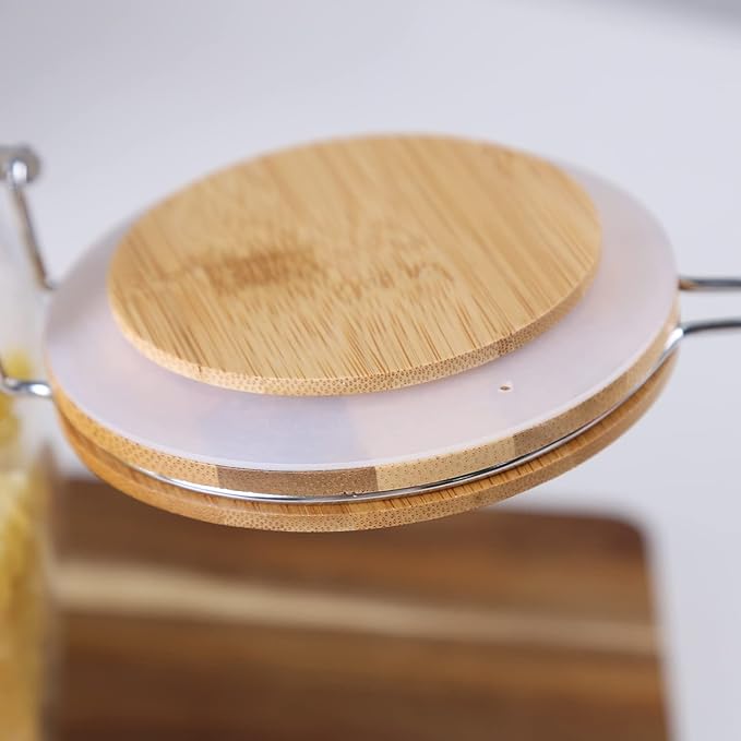 KKC HOME ACCENTS Clear Glass Cookies Jars with Airtight Lids,Airtight cookie jars with Locking Clamp Lids for Kitchen Counter,Large Sealed Glass Jars for Candy,Nut,67 Fluid-oz