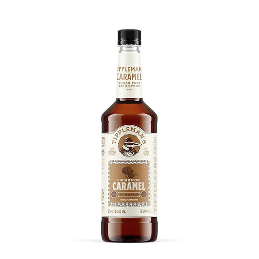 Tippleman's Sugar Free Caramel Coffee Syrup, Zero-Sugar, Great for Drinks, Lattes & Espressos – 750ml Bottle Fits Pump