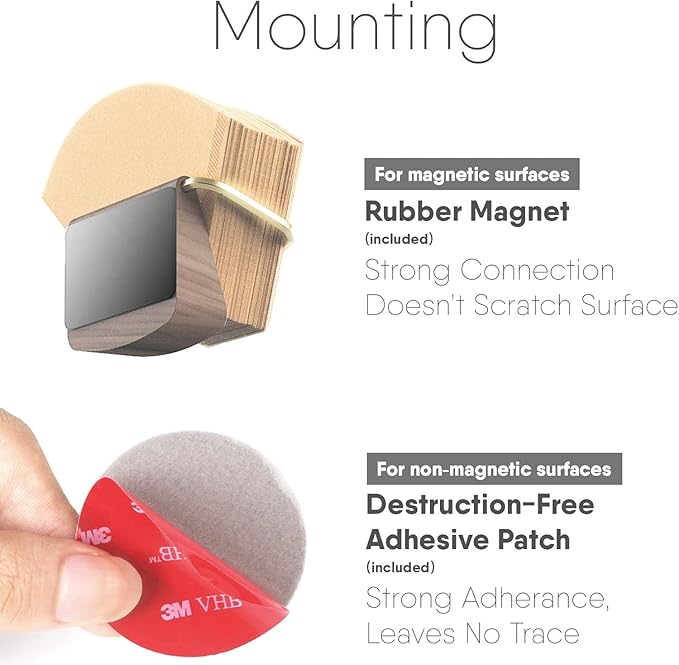 Cone Coffee Filter Holder ARGENTA – Wall Mount Coffee Filter Storage Container with Magnetic and Adhesive Mounting, Compatible with Hario, V60, Melitta, Chemex Coffee Filters (Plus)