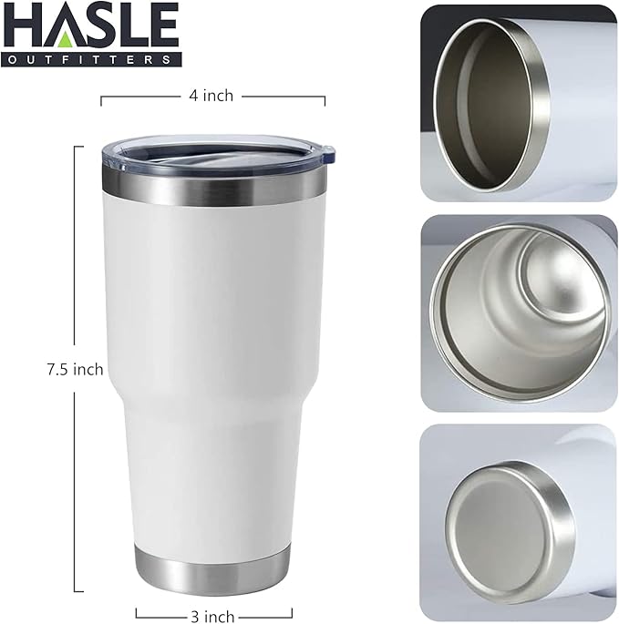 HASLE OUTFITTERS 30oz Stainless Steel Tumbler, Double Wall Vacuum Insulated Travel Mug Tumbler, Durable Insulated Coffee Mug, Gift Box Set （Glacier, 8
