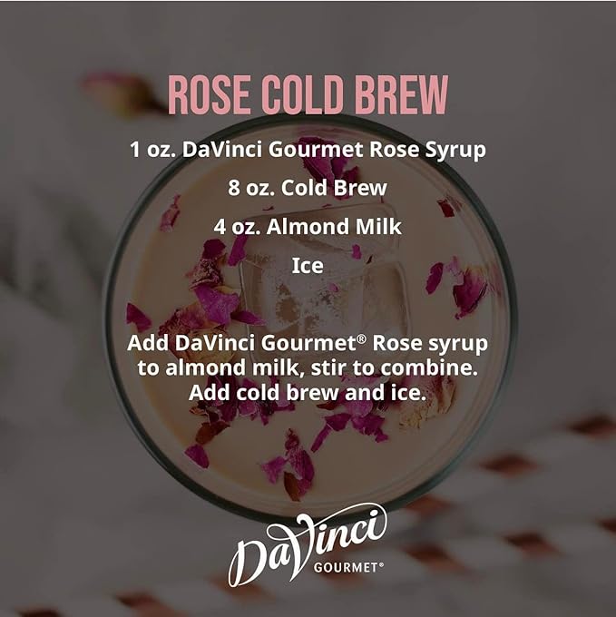 DaVinci Gourmet Rose Syrup, 25.4 Fluid Ounces (Pack of 1)