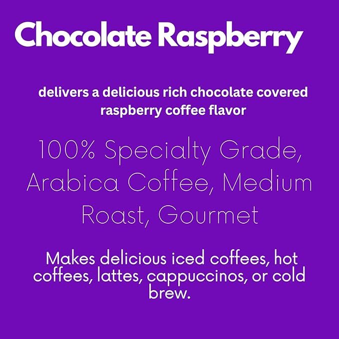 Sarasota Coffee Whole Bean Chocolate Raspberry | Medium Roast Gourmet Flavored Coffee Beans | Low Acid, Mold Free, Specialty Grade Bulk Coffee Beans | 5lb (80 oz)