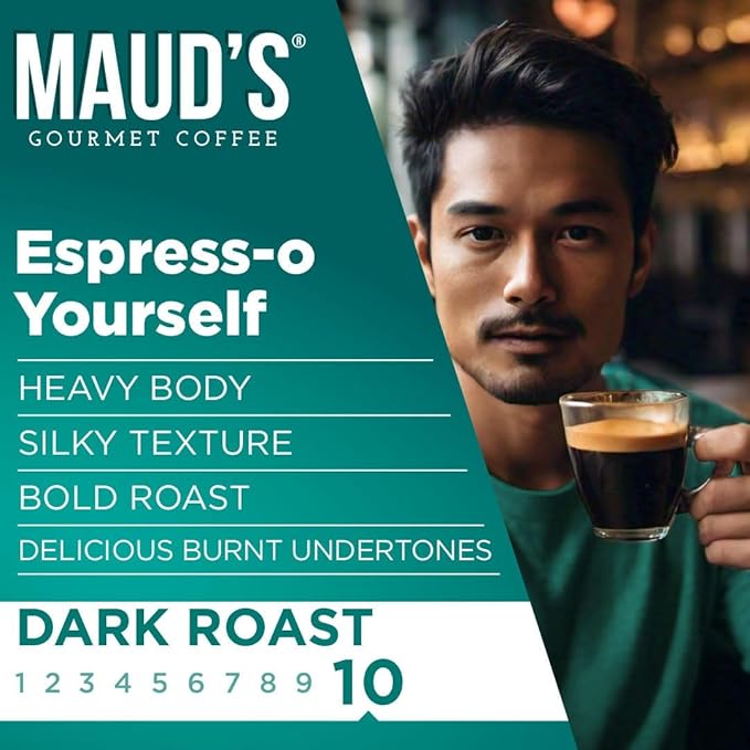 Maud's Espresso Roast Coffee Pods, 50ct, Dark Roast Coffee in Recyclable Single Serve Pods – 100% Arabica Coffee, Compatible with Keurig K Cups Maker
