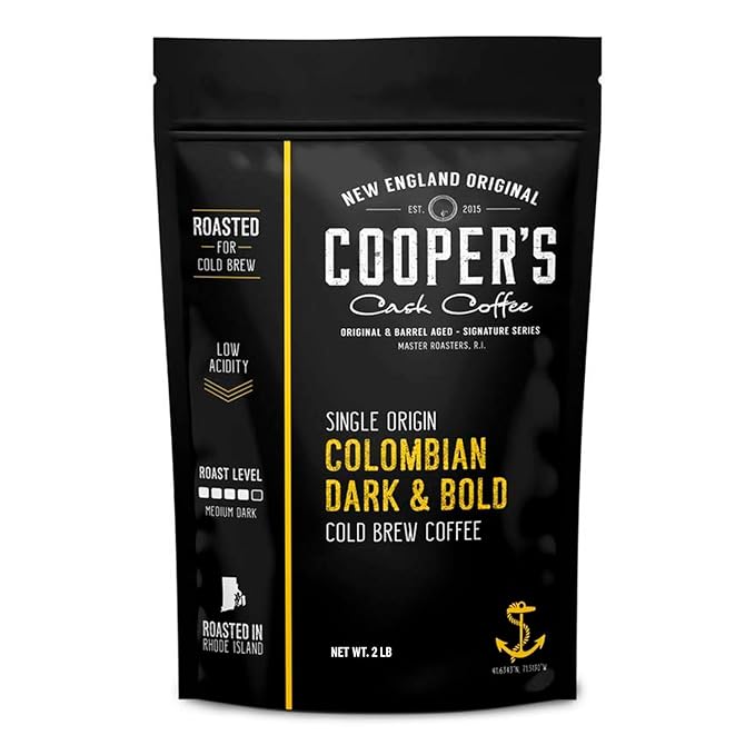 Cold Brew Coffee Colombian Reserve Single Origin Coarsely Ground Coffee - 2 lb. Bag - Dark Roast