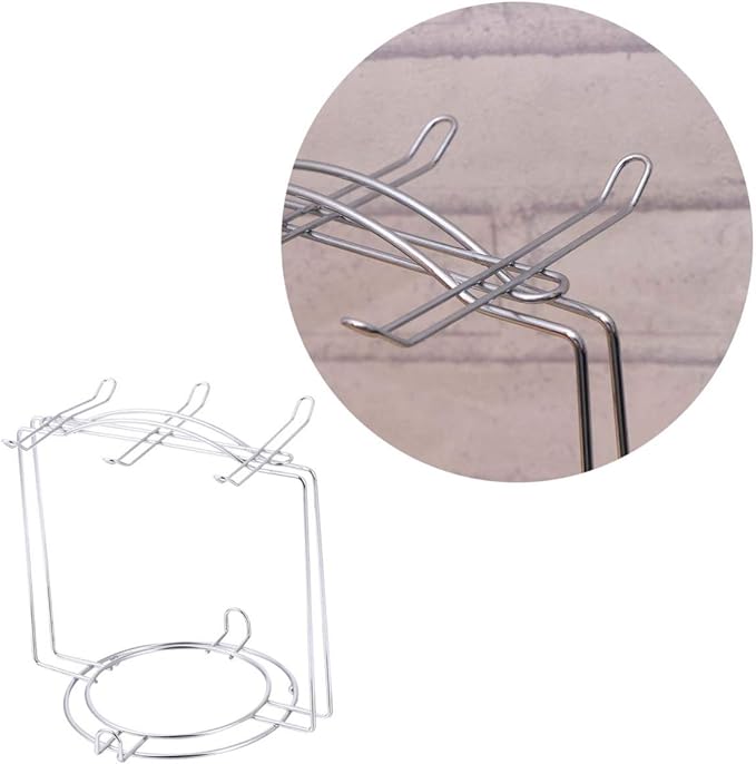 Mug Rack Stainless Steel Cup Plate Organizer Coffee Cup Holder Mug Drying Storage Rack for 4 Cups 6 Plates (Silver) Mug Rack Countertop