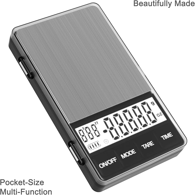 MAXUS Espresso Scale with Timer 1000g/0.1g Drip Coffee Scale, Small and Handy Barista Scale, Brew Drip Tray Coffee Scale, Backlit LCD for Fast and Accurate Reading, Convenient Digital Pocket Scale
