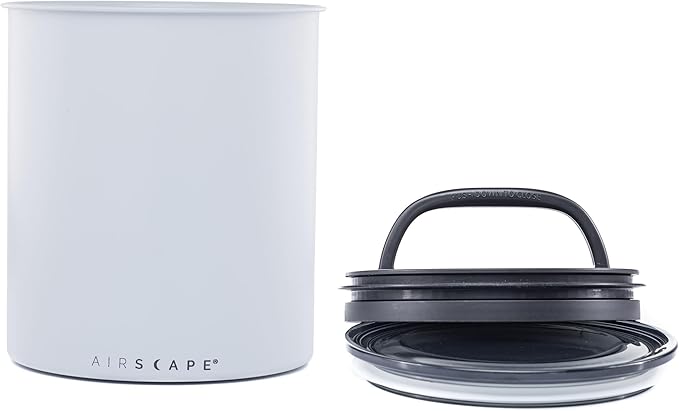 AirScape Planetary Design Kilo Coffee Storage Canister - US Patented Inner Plunger Lid Removes Excess Oxygen - Don't Buy airtight, Buy AIR-Less - Holds 2.2 lbs Coffee Beans - (Matte Gray)