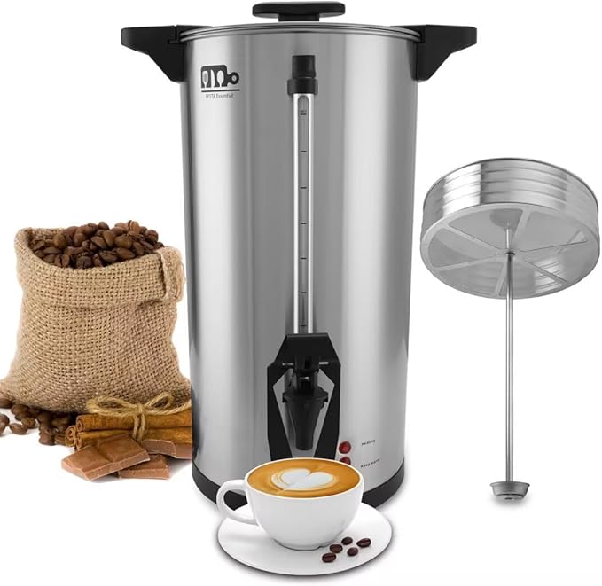 75 Cup 12L/3.17Gallon Commercial Coffee Urn, Festa Essential 950W Large Percolate Coffee Maker, Hot Beverage dispenser With Double Dripless Faucet, Quick-Brewing Hot Water Urn for Catering,Home,Events