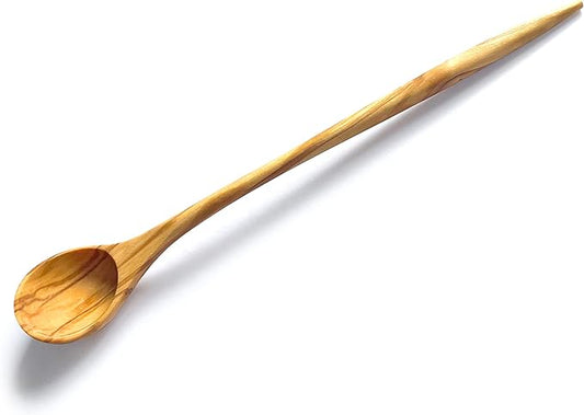 WONDERFUL 100% Natural Olive Wood Long Handle Spoons for Coffee, Tea, Milkshake Kitchen Stirring, Cocktail Stirrer; Mixing Honey Spoon, Chef Tasting Spoons(1 pc)