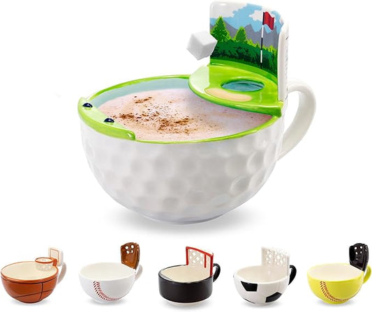 MAX'IS Creations The Golf Mug with a Green, Unique Funny Golf Gifts for Men Women Gift for Golfers Dad Mom Accessories, Novelty Ceramic Funny Coffee Mug,16oz